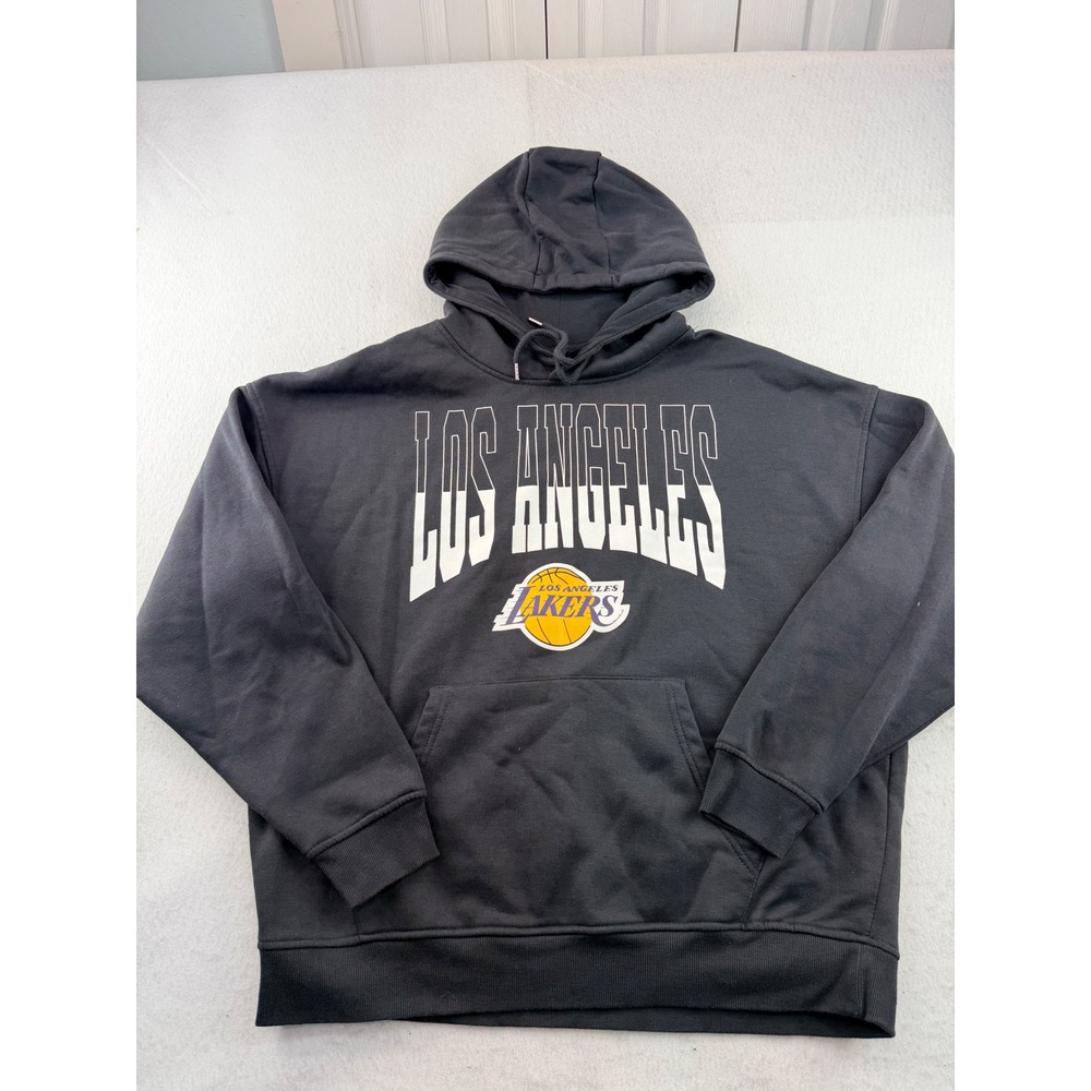 NBA Los Angeles Lakers Hoodie Black Graphic Pullover Sweatshirt Mens Small